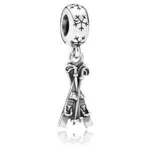 PANDORA Skis Dangle Authentic Sterling Silver Sports Adventure Winter